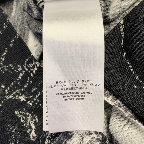 ALEXANDER MCQUEEN Size L Black White Marbled Wool Silk Crew-Neck Pullover - Picture 10 of 10